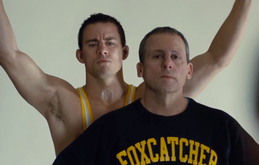 Channing Tatum, left, and Steve Carell in “Foxcatcher.”