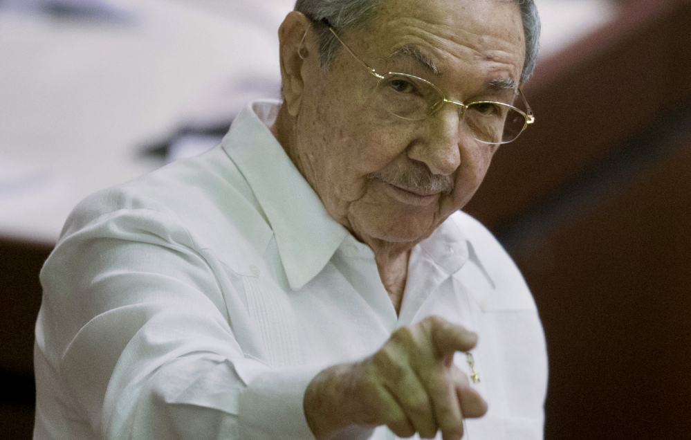 Cuba’s President Raul Castro reminds the media Saturday that the U.S. embargo must be lifted.