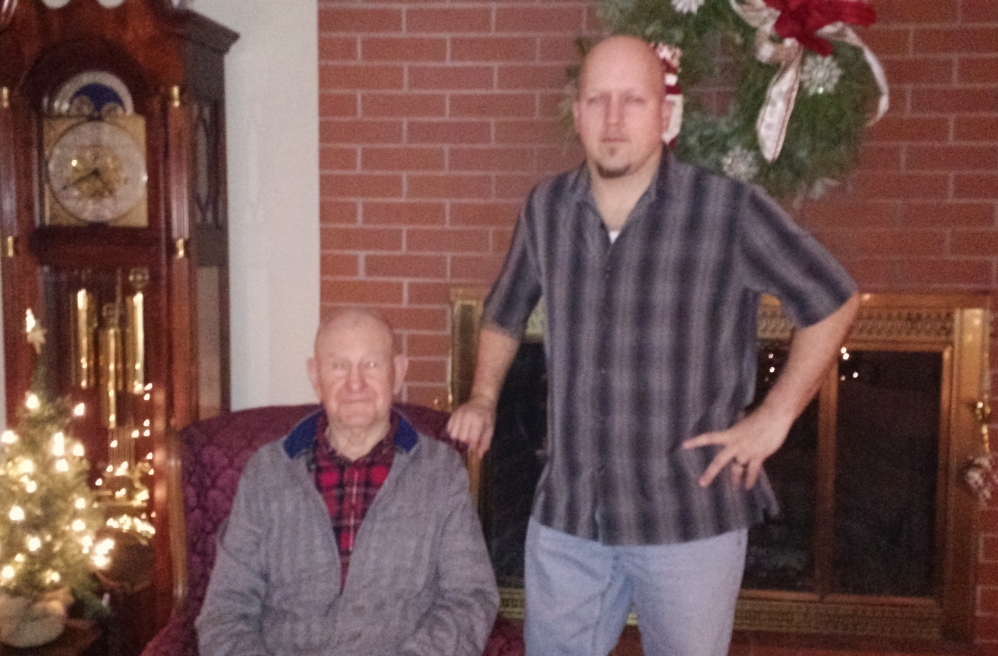 Sanford residents Clarence “Mike” Hall, left, and Brian Turner bond over their military service. Hall served in World War II and the Gulf War.