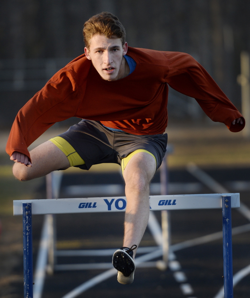 Matt Arsenault of York was third in the 55-meter hurdles at the Class B state meet last season and figures to be in contention again. The Wildcats have won two of the past three state titles.