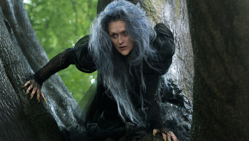 Meryl Streep plays the Witch in “Into the Woods.” The PG-rated Disney film replaced “Mamma Mia” as the biggest opening for a screen adaptation of a Broadway musical ever. It came in a close third at the box office over the weekend.