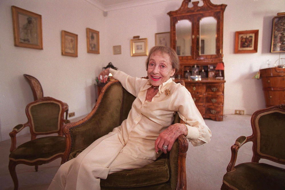 Luise Rainer poses in her central London apartment in 1999.