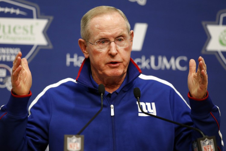 New York Giants coach Tom Coughlin stepped down Monday after a 6-10 season.