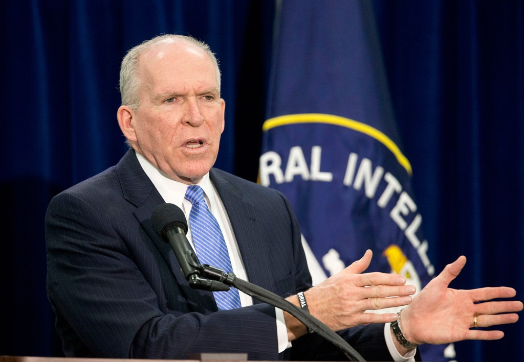 CIA Director John Brennan,  at CIA headquarters in 2014.
