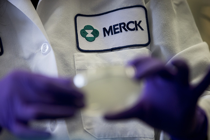 Merck scientist Meizhen Feng conducts research to create new drugs in West Point, Pa. Cubist, Merck's new acquisition, draws most of its revenue from the antibiotic Cubicin, and it also has developed another treatment, Zerbaxa, that Merck said will help fight multi-drug resistant infections. The Associated Press