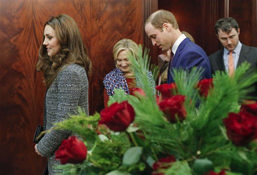 Kate and Prince William, walk next to Hillary Rodham Clinton while attending a reception co-hosted by the Royal Foundation and the Clinton Foundation at the British Consul General's residence Monday in New York. The Associated Press