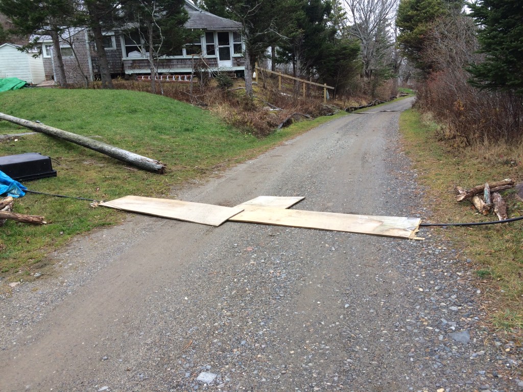 On Monhegan Island, Fairpoint reportedly used plywood to cover active phone lines so that residents could still use the road. 