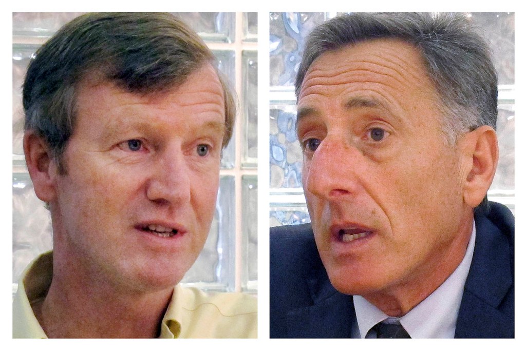Neither Republican Scott Milne, left, nor Democratic Gov. Peter Shumlin, right, won the majority of the popular vote in November so, under Vermont's constitution, the state Legislature chose the winner. Lawmakers voted 110-69 Thursday to elect Shumlin.