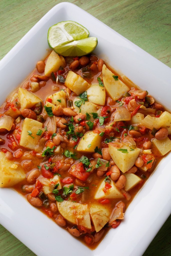 Potato-Bean Stew makes good use of prepared-in-advance dried beans.