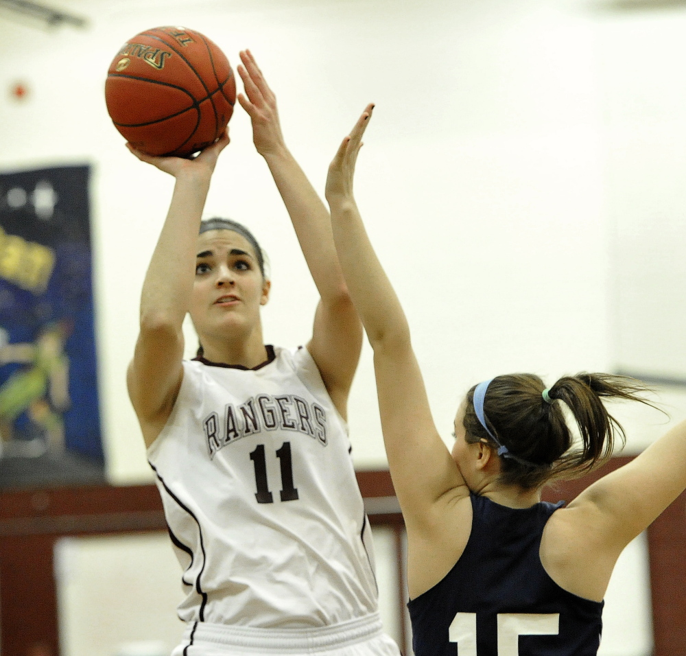 Ashley Story scored 14 points for Greely, which was run by assistant coach Diana Manduca, the former Deering High and Colby College standout who took charge in the absence of Coach Joel Rogers, who was ill.