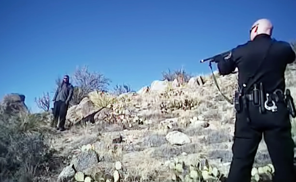 In this photo taken from a video, James Boyd, 38, is shown during a standoff with officers March 16 before police fatally shot him. Lawyers for two Albuquerque officers say both will face charges in the killing, which generated sometimes violent protests and sparked a federal investigation.