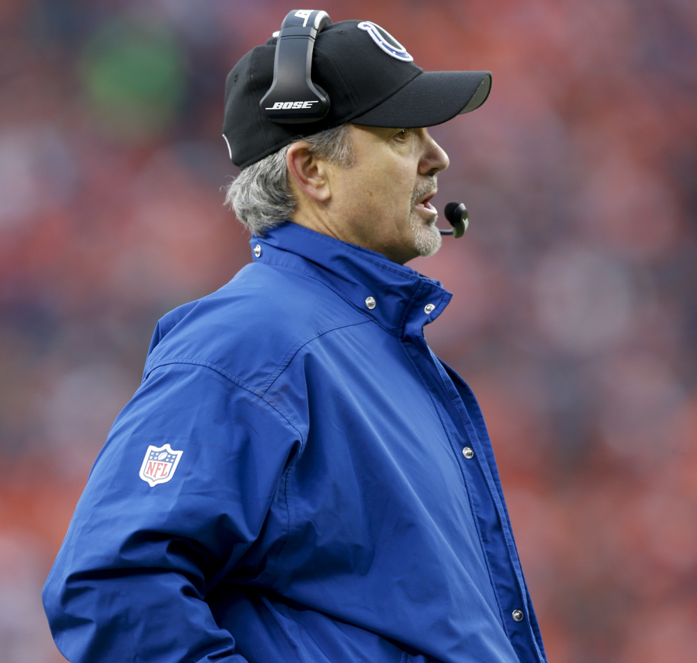 Indianapolis Coach Chuck Pagano crafted a defensive plan that stopped Cincinnati and Denver on the ground. Now the Patriots will offer a different challenge Sunday.