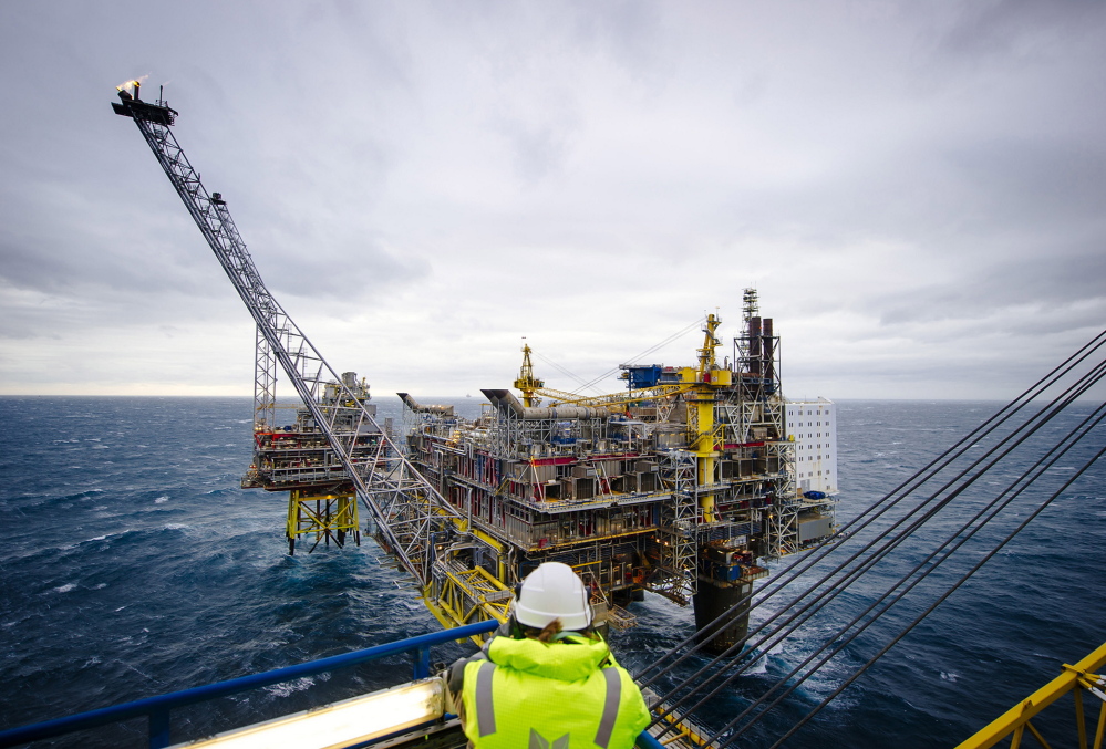 An offshore gas platform is operated by Statoil in the North Sea off Bergen, Norway. Gov. Paul LePage has joined a coalition of governors supporting offshore drilling and exploration for oil and natural gas.