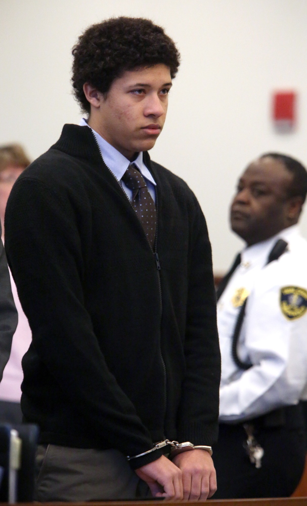 Philip Chism, 15, appears in Salem Superior Court in Salem, Mass., on Friday. He is charged with raping and killing his math teacher.