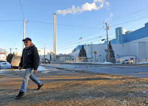 Mike Derocle, a 33-year employee of Madison Paper, leaves work Tuesday, the day the president of Madison Paper Industries announced the mill would be closing on Jan. 24 for two weeks because of high energy costs and foreign competition. Production is expected to resume Feb. 9. Michael G. Seamans/Morning Sentinel