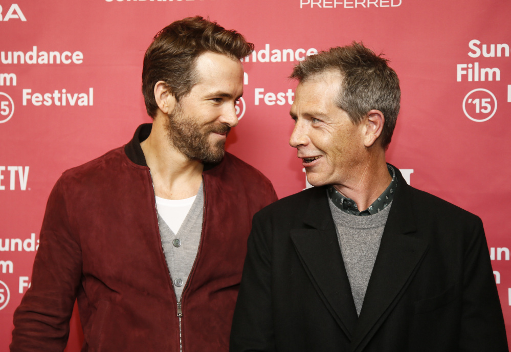 Actors Ryan Reynolds, left, and Ben Mendelsohn talk about “Mississippi Grind” at its premiere at the 2015 Sundance Film Festival this month in Park City, Utah.