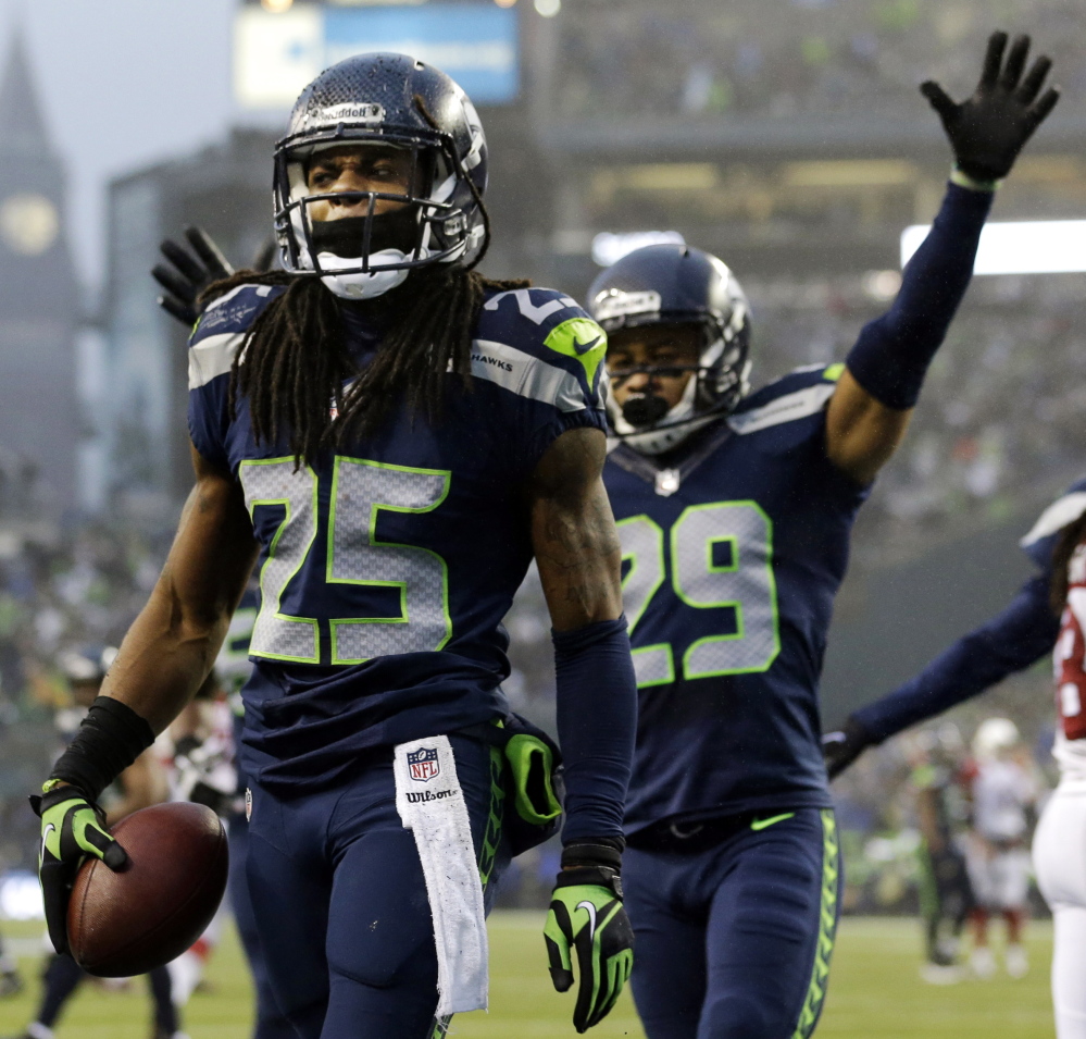 Richard Sherman of the Seahawks shrugged off Brandon Browner’s remark that an injured elbow should be targeted: “I know … who he is as a person, so it was funny,” Sherman said.