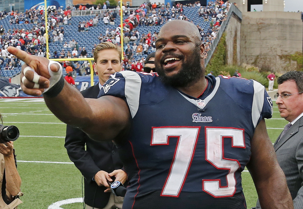 Defensive tackle Vince Wilfork, who left New England to play for Houston in 2014, returned to sign a contract Wednesday that allows him to retire as a Patriot.