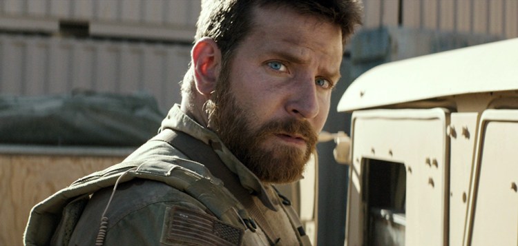 Bradley Cooper appears in a scene from "American Sniper."  The film has been nominated for an Oscar for best movie, and Cooper has been nominated for best actor. The Associated Press / Warner Bros.