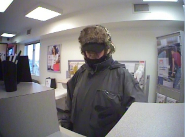 The bank robber sought by local police agencies robbed the Key Bank on Kennedy Memorial Drive in Waterville on Feb. 21, 2013.