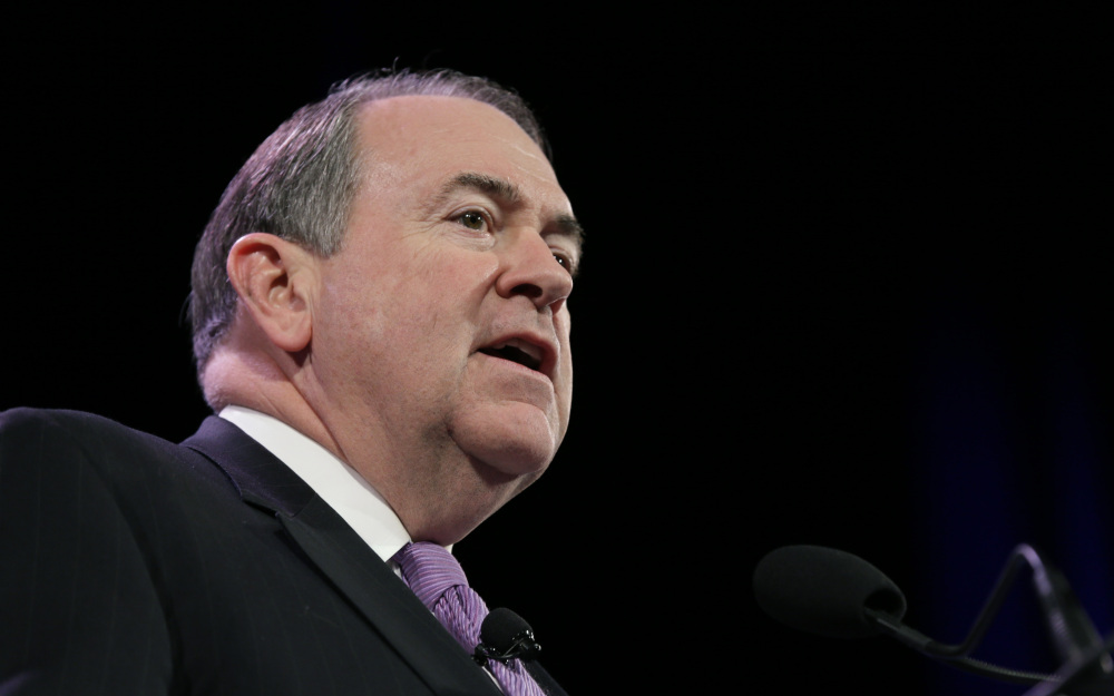 Former Arkansas Gov. Mike Huckabee says gay marriage is akin to alcohol and profanity – options the Republican weighing a 2016 presidential bid says are appealing to others, but not to him.