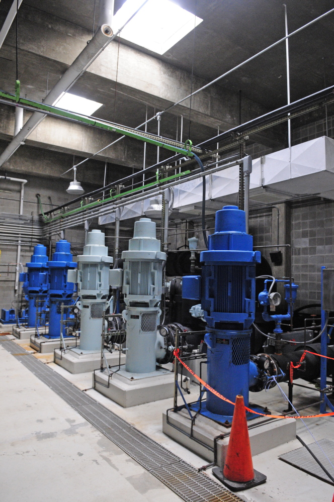 The pump room at the Greater Augusta Utilities District’s unused Gerard F. Laurin Water Treatment Plant in east Winthrop.