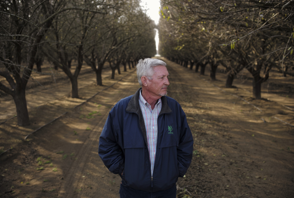 Mike Hopkins of Bakersfield, Calif., had to uproot his cherry trees in 2013, blaming damage from oil-field wastewater.