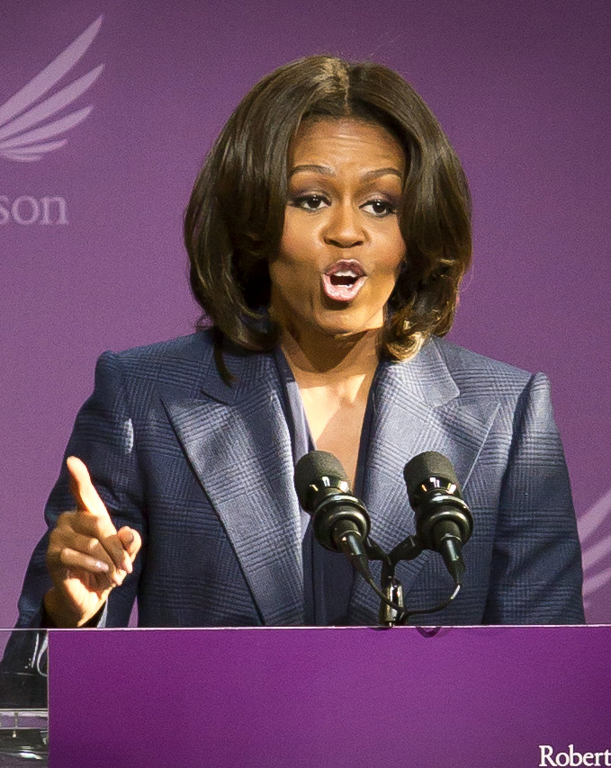 First lady Michelle Obama announces a $500 million donation in the fight against childhood obesity Thursday.