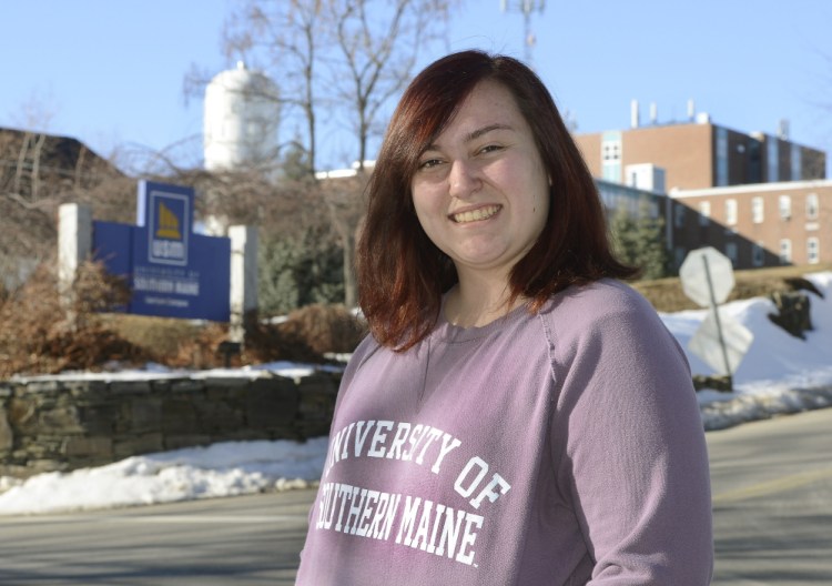 University of Southern Maine sophomore Micaela Manganello pays out-of-state tuition. A nursing major, her loans may reach $80,000, a figure that “honestly scares me,” she admits.