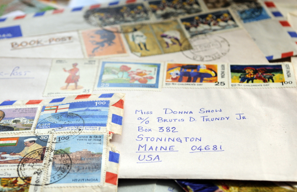 Samanatha McGuire, who was Donna Snow as a child, still has the envelopes from the 1970s, when she started an almost 50-year pen pal relationship with Sujatha Gunasekaran.
