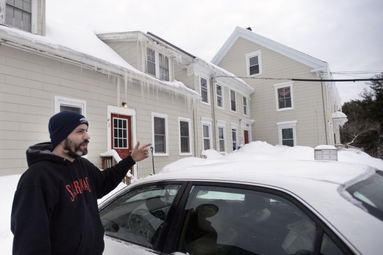James Huston, who lives in an apartment at 147 Plummer Road in Gorham, where there was a carbon monoxide buildup, speaks about the incident after arriving back at his apartment Tuesday after spending a night at a hotel.