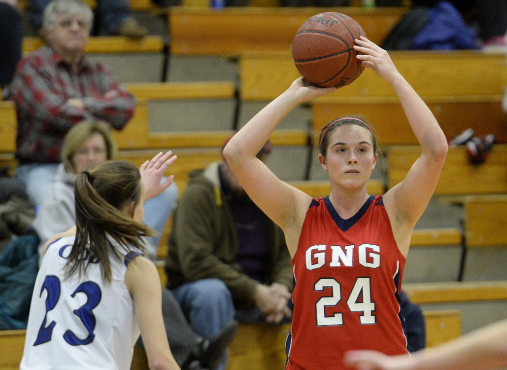 Maria Valente has been a leader for the Gray-New Gloucester girls this season, helping the Patriots compile a 17-1 record and earn the No. 2 seed in the Western B tournament, which opens Tuesday. Tournament play opens in Portland on Friday with Western A boys.