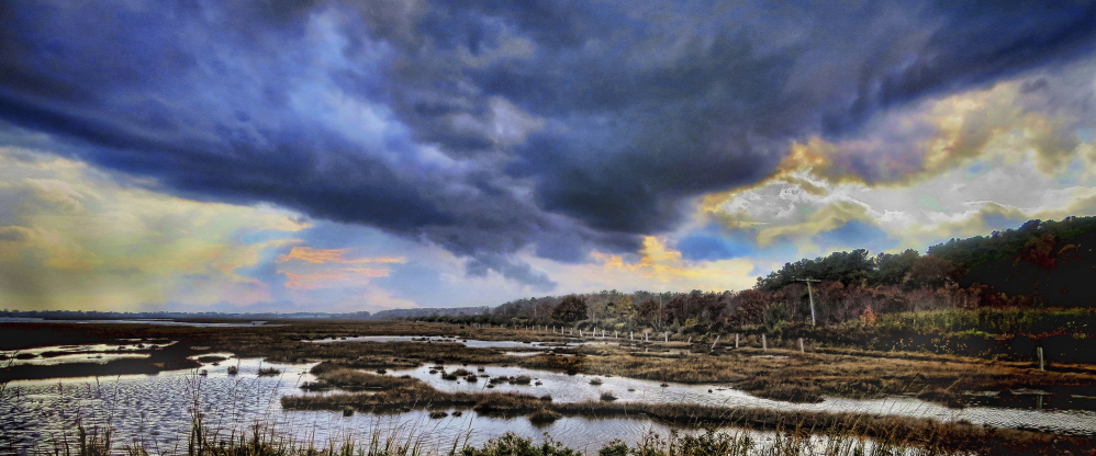 “Storm Over the Marsh, Scarborough, Maine,” 2015, by Mason Phillip Smith