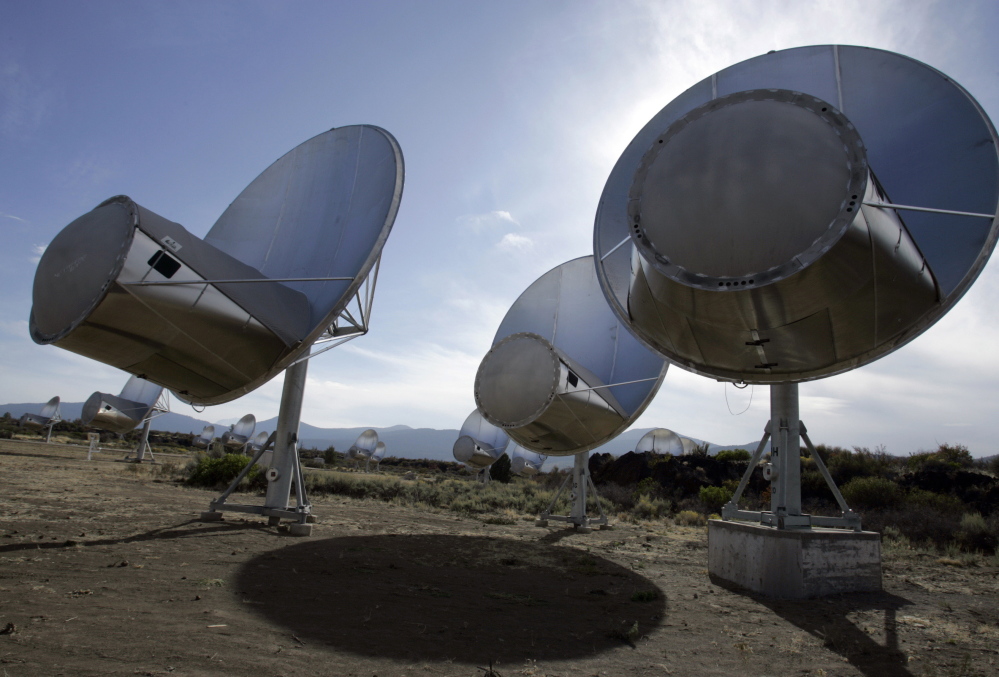 Dozens of radio dishes that make up the Allen Telescope Array in the mountains of far Northern California have scanned deep space for alien signals since 2007.