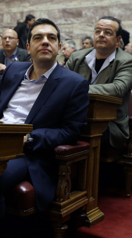 Greek Prime Minister Alexis Tsipras, front, says Greece wants a “mutually beneficial’ deal with creditors.