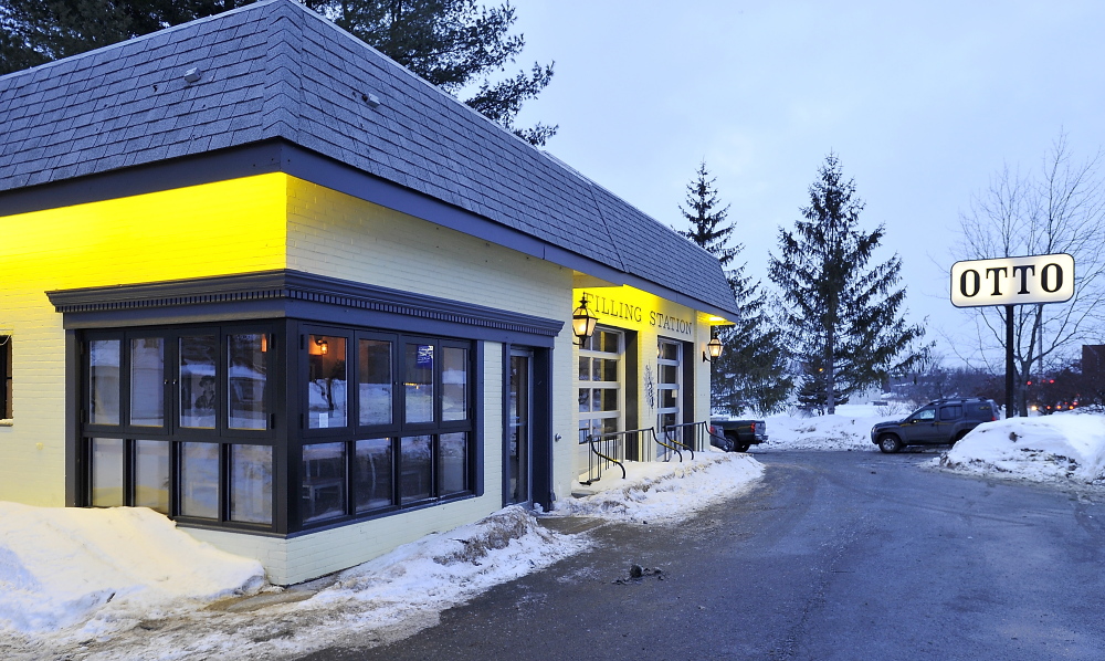 The bright yellow exterior of Otto beckons on the corner of Cottage Road and Highland Avenue.