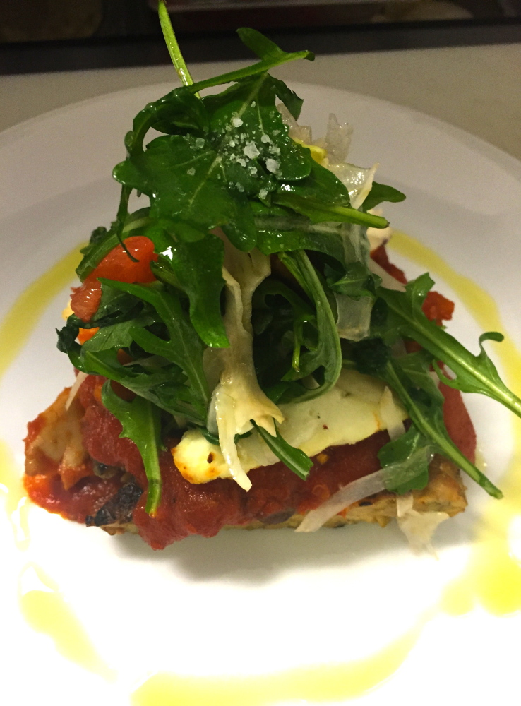 Herb-grilled tempeh beneath layers of marinara with mushrooms and smoked provolone will be an entrée choice at Congress Squared in the Westin Hotel in Portland during Maine Restaurant Week.