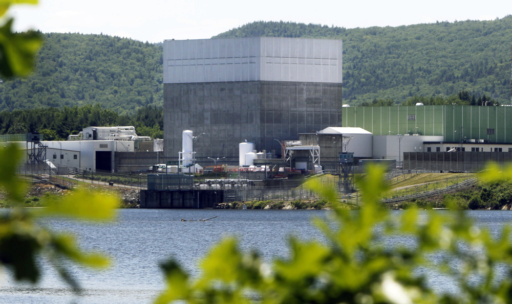 The Vermont Yankee Nuclear Power Station sits along the banks of the Connecticut River in Vernon, Vt.  Mike Twomey, vice president of Entergy Corp., the plant’s owner, said Wednesday the company expects to have enough money to finish dismantling it within the required 60-year period.