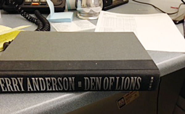 The gun was found inside Terry Anderson's "Den of Lions," chronicling his seven years as a hostage in Lebanon. Ellsworth Police Department photo