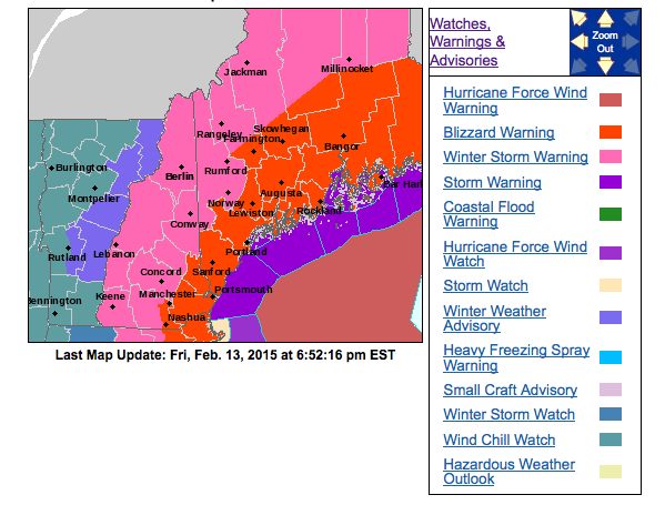 The National Weather Service is forecasting a major snowstorm for Saturday night into Sunday.