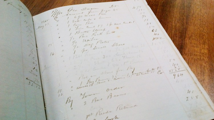 Here's a look inside the  Mattawamkeag ledger. The Maine State Archives has scanned a copy of the ledger, which is available for viewing at the archives facility in the cultural building alongside the Maine State Museum and Library in Augusta. Courtesy Maine Secretary of State's Office