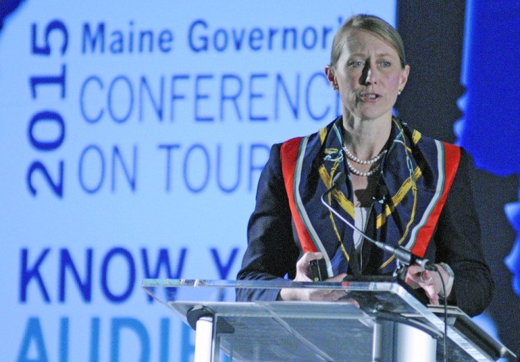Carolann Ouellette talks about the future of Maine tourism at a March 2015 conference at the Augusta Civic Center.