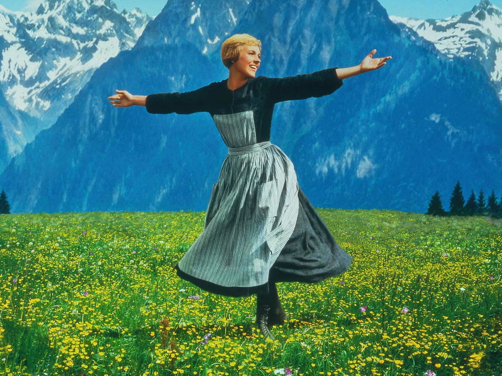 Julie Andrews in a classic scene of “The Sound of Music.”