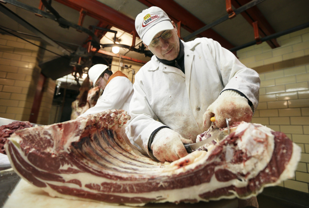 Kent Weise, 58, owner of Amend Packing Co., butchers beef this week in Des Moines, Iowa. In 1990, there were 1,200 federally inspected livestock slaughterhouses in the U.S., but two decades later, that number had fallen to 800. Meanwhile, demand for beef raised and processed locally is surging.