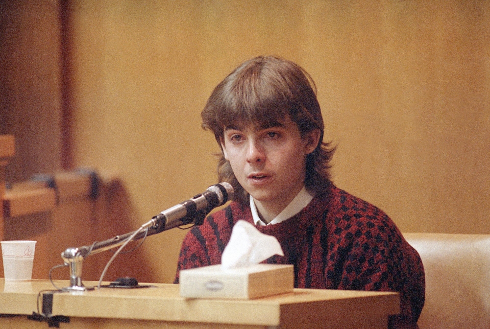 William Flynn testifies on his 17th birthday about how he shot Gregg Smart in the head and killed him, in court in Exeter, N.H. , in 1991. 