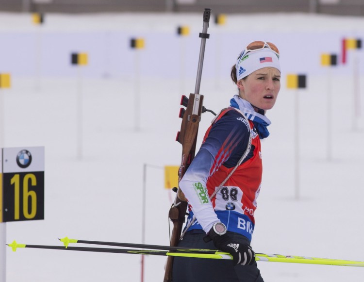 Clare Egan of Cape Elizabeth finished 40th in the 7.5K sprint in her world championship debut on Saturday.
USBiathlon/NordicFocus