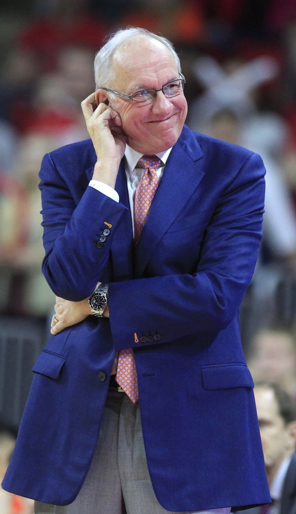 When Syracuse Coach Jim Boeheim says that he’s going nowhere, it’s because nobody has the authority to fire him.