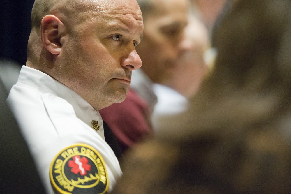 Keith Gautreau, seen in 2015 at a meeting of the City Council's Public Safety, Health and Human Services Committee, was named Friday as Portland's interim fire chief.