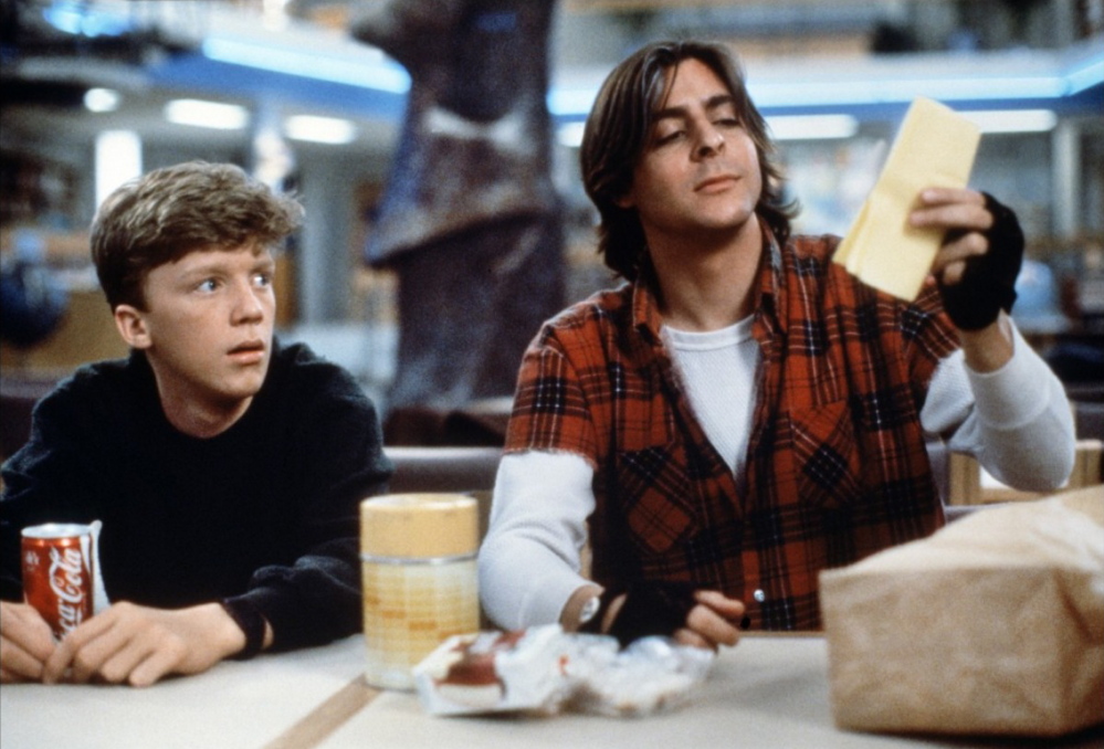 Anthony Michael Hall, left, and Judd Nelson in “The Breakfast Club.”