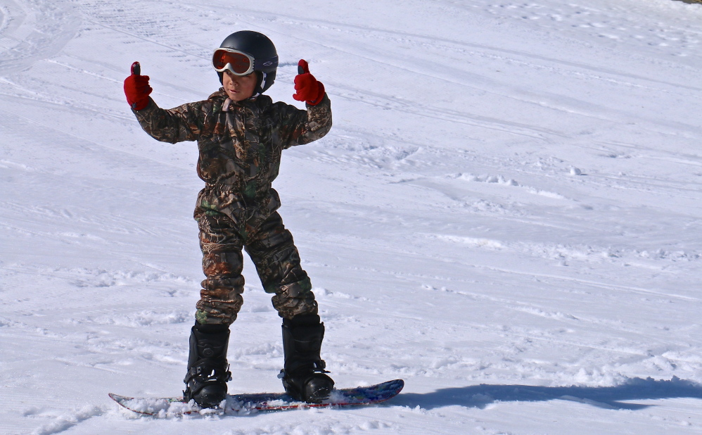 Thumbs up to the Camden Snow Bowl for helping to usher in the next generation of skiers and snowboarders, among them Friendship Village School fourth-grader Devin Secotte, who’s already hooked.